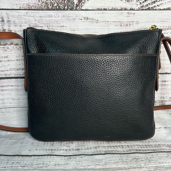 Fossil Black Leather Crossbody Purse Brown Cowhide Leather - Picture 3 of 16